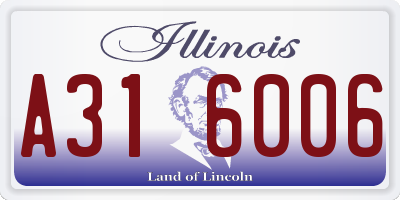 IL license plate A316006