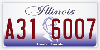 IL license plate A316007