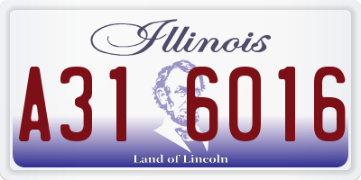 IL license plate A316016