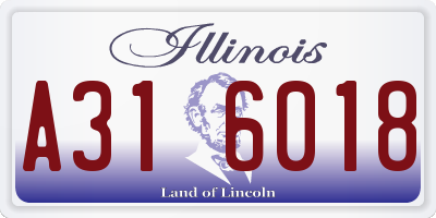 IL license plate A316018