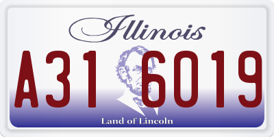 IL license plate A316019