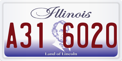 IL license plate A316020