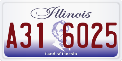 IL license plate A316025