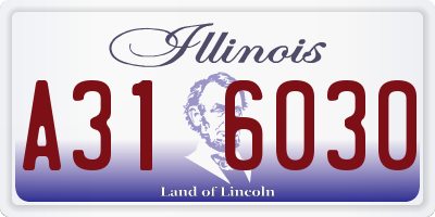 IL license plate A316030