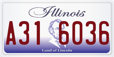 IL license plate A316036