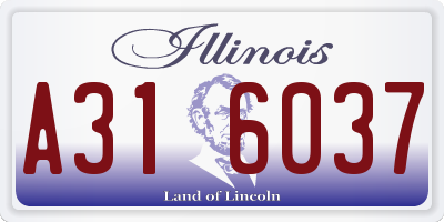 IL license plate A316037