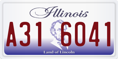 IL license plate A316041