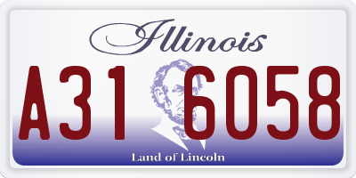 IL license plate A316058