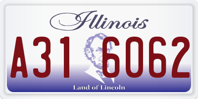 IL license plate A316062