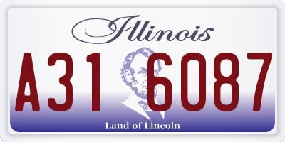 IL license plate A316087