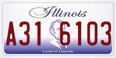 IL license plate A316103