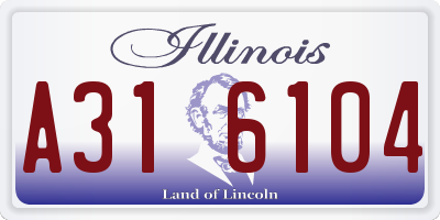 IL license plate A316104