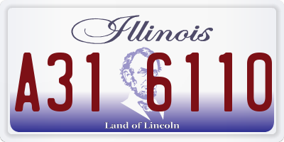 IL license plate A316110