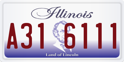 IL license plate A316111
