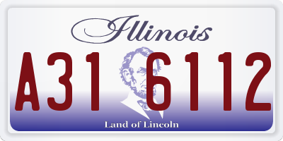 IL license plate A316112