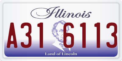 IL license plate A316113