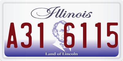 IL license plate A316115