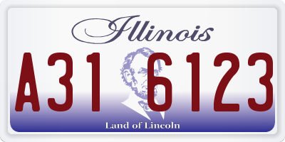 IL license plate A316123