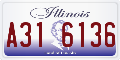 IL license plate A316136