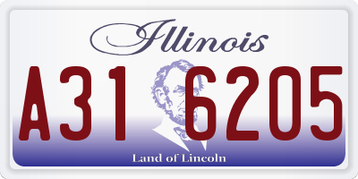IL license plate A316205