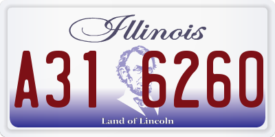 IL license plate A316260