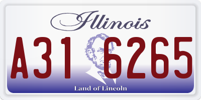 IL license plate A316265