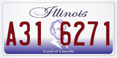 IL license plate A316271