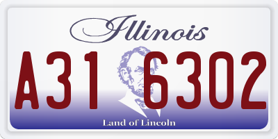 IL license plate A316302