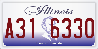 IL license plate A316330