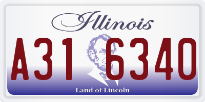 IL license plate A316340