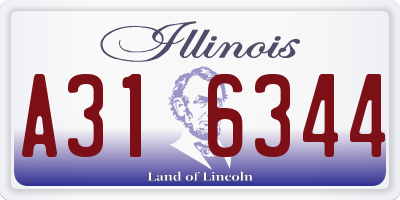 IL license plate A316344