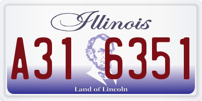 IL license plate A316351