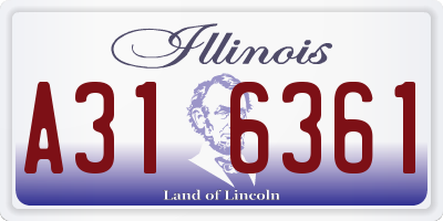 IL license plate A316361