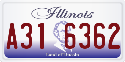 IL license plate A316362