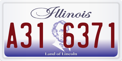 IL license plate A316371