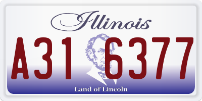 IL license plate A316377