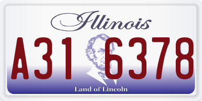 IL license plate A316378