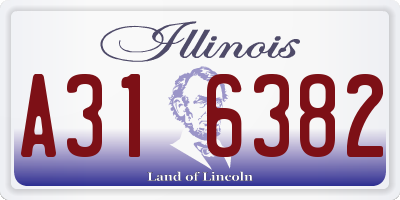 IL license plate A316382