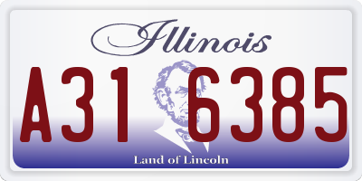 IL license plate A316385