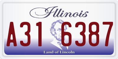 IL license plate A316387