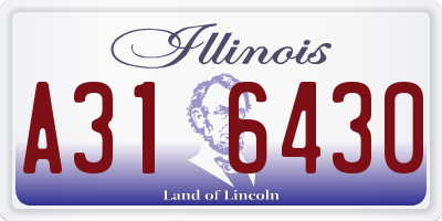 IL license plate A316430