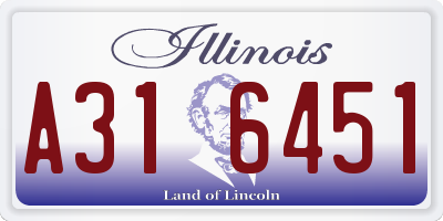 IL license plate A316451