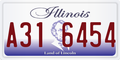 IL license plate A316454