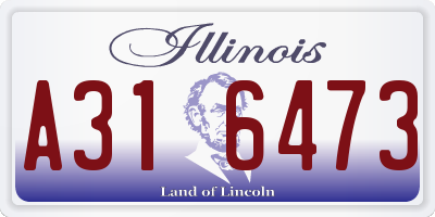 IL license plate A316473