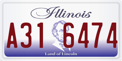 IL license plate A316474