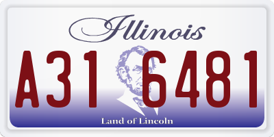 IL license plate A316481