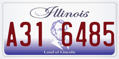 IL license plate A316485