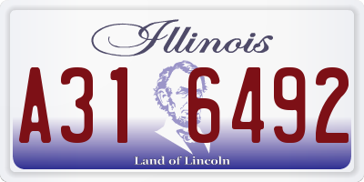 IL license plate A316492