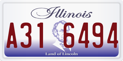 IL license plate A316494