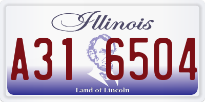 IL license plate A316504